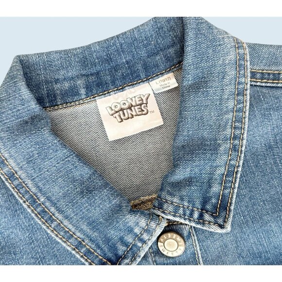 LOONEY TUNES Kids Youth Denim Jean Jacket Coat Size Large - Picture 4 of 6